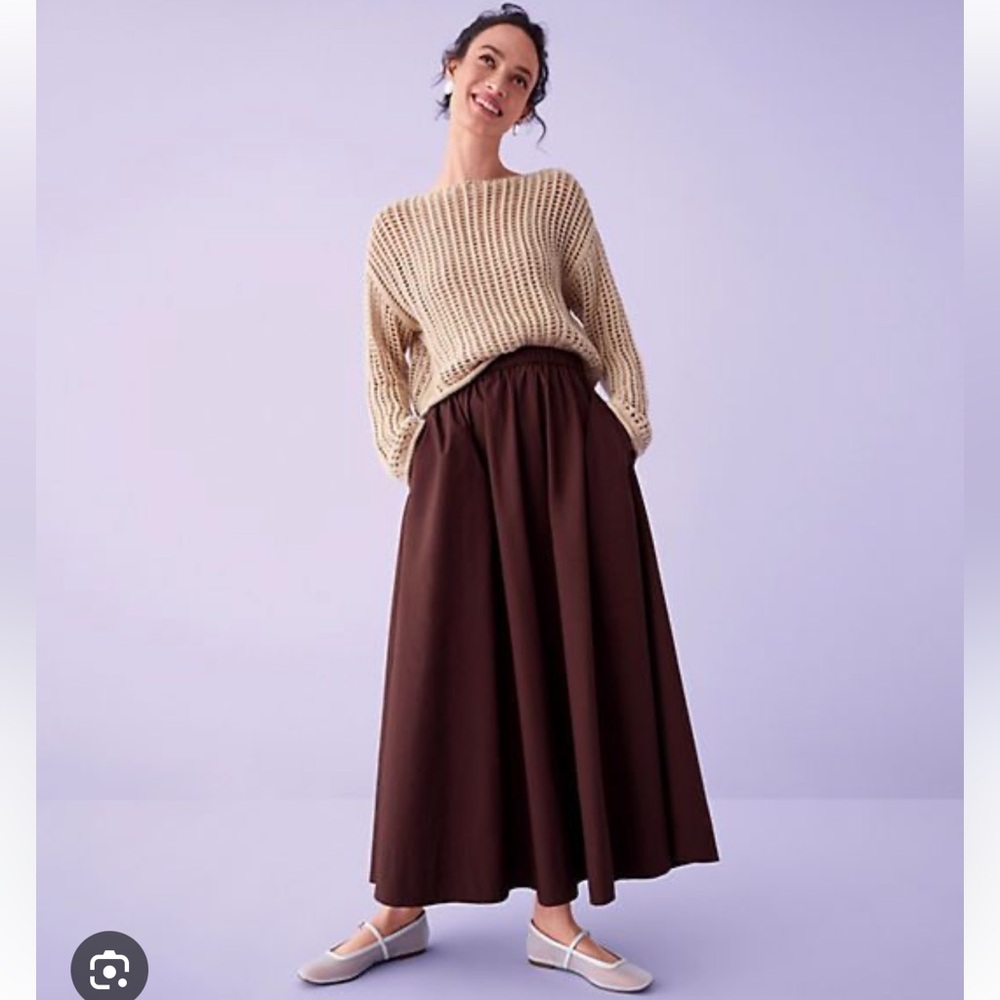 Loft poplin maxi skirt with pockets